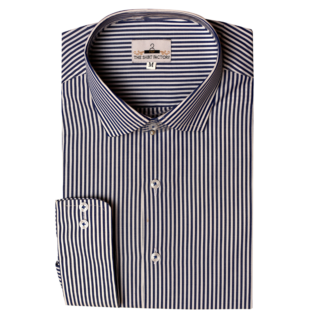 Oxford Blue & White Striped Shirt